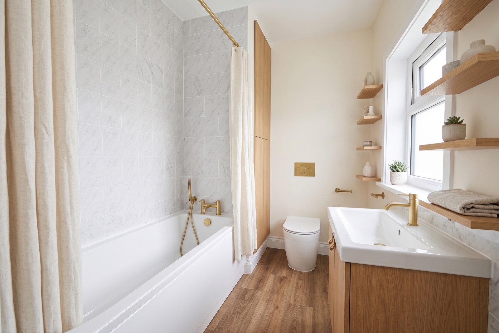 After — Vanity and storage — before and after